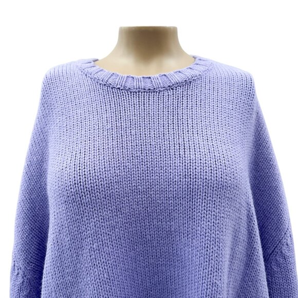 WEWOREWHAT Lavender Cotton Knit Oversized‎ Crewneck Sweater Size S - Picture 4 of 11